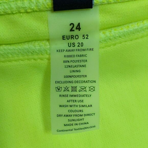 South Beach Curve Exclusive ribbed high waist bikini bottom in neon yellow NWT - Picture 5 of 6